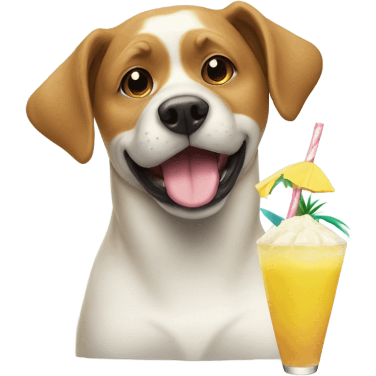 Dog with pina colada emoji