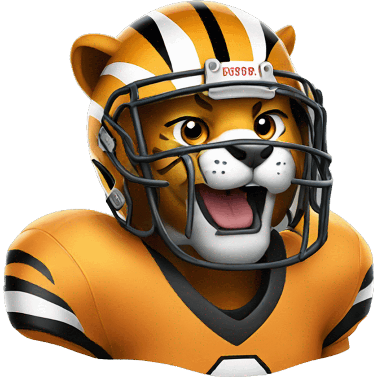 Tiger wearing a football helmet emoji