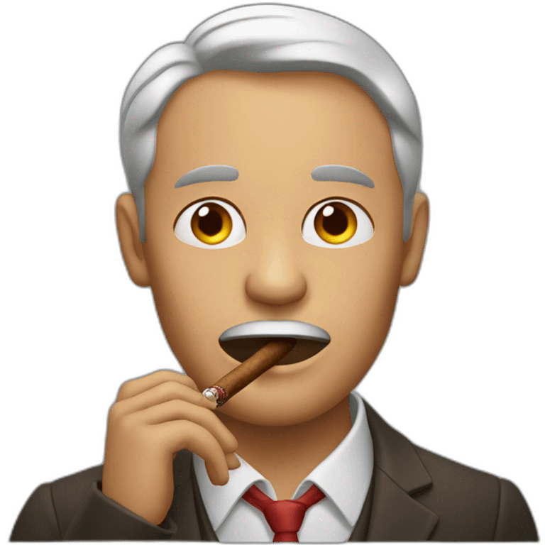 man eating a cigar emoji