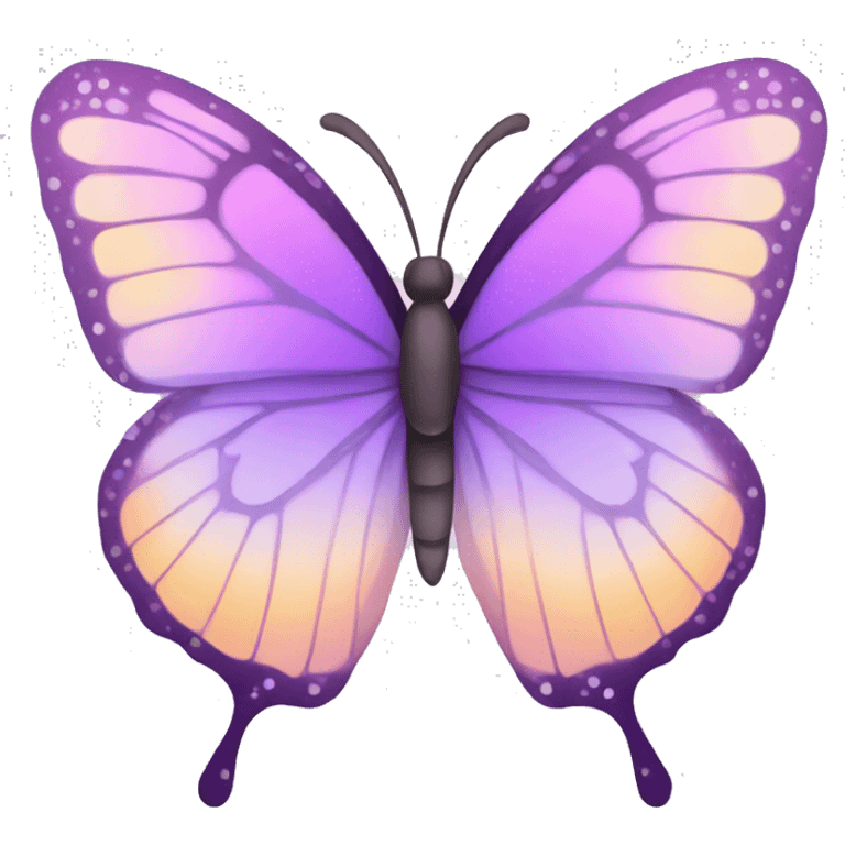 Sparkly Pastel purple-gradient butterfly emoji