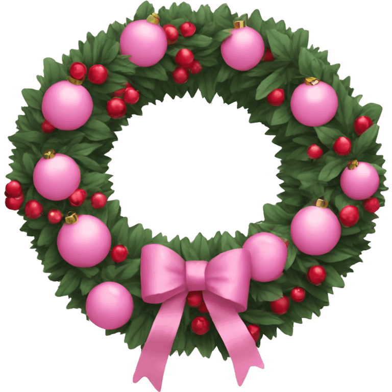 pink ornament wreath with berries emoji