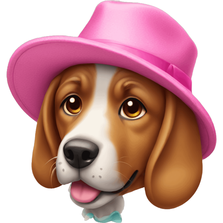 dog with pink hat emoji