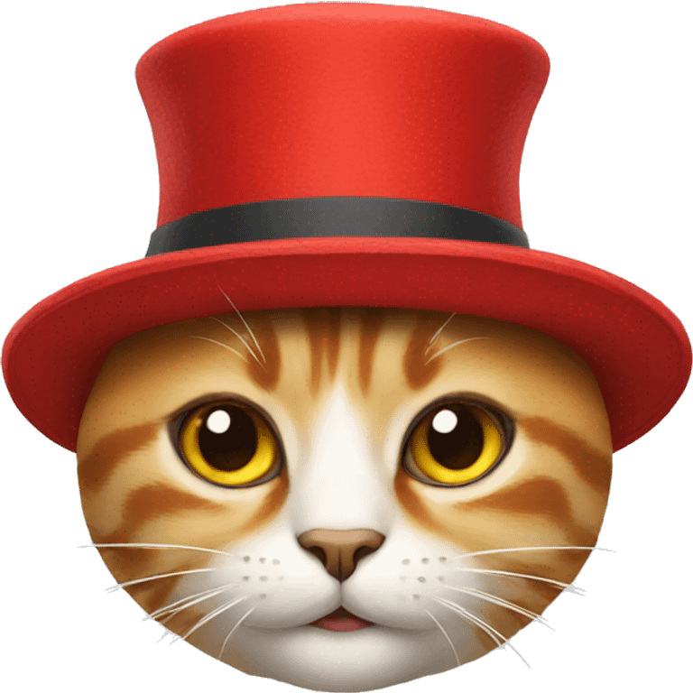 Cat with red hat emoji