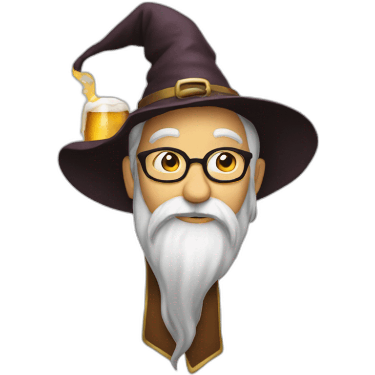 wizard with beer emoji