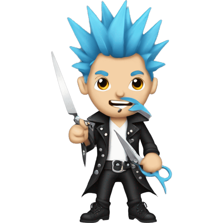 Punk rocker Wizard holding scissors cutting hair  emoji