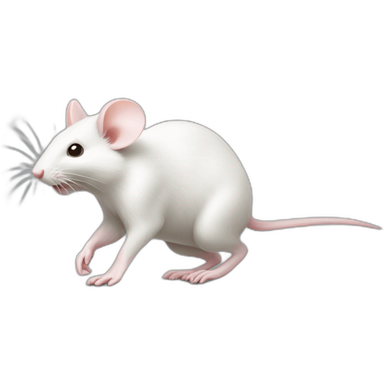 white mouse walking，full body，side view emoji