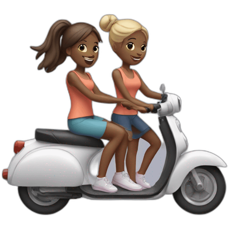 2 girls on a scooter emoji