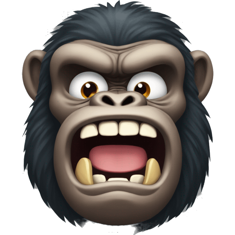 emoji of a very angry face of a kong gorilla head. emoji