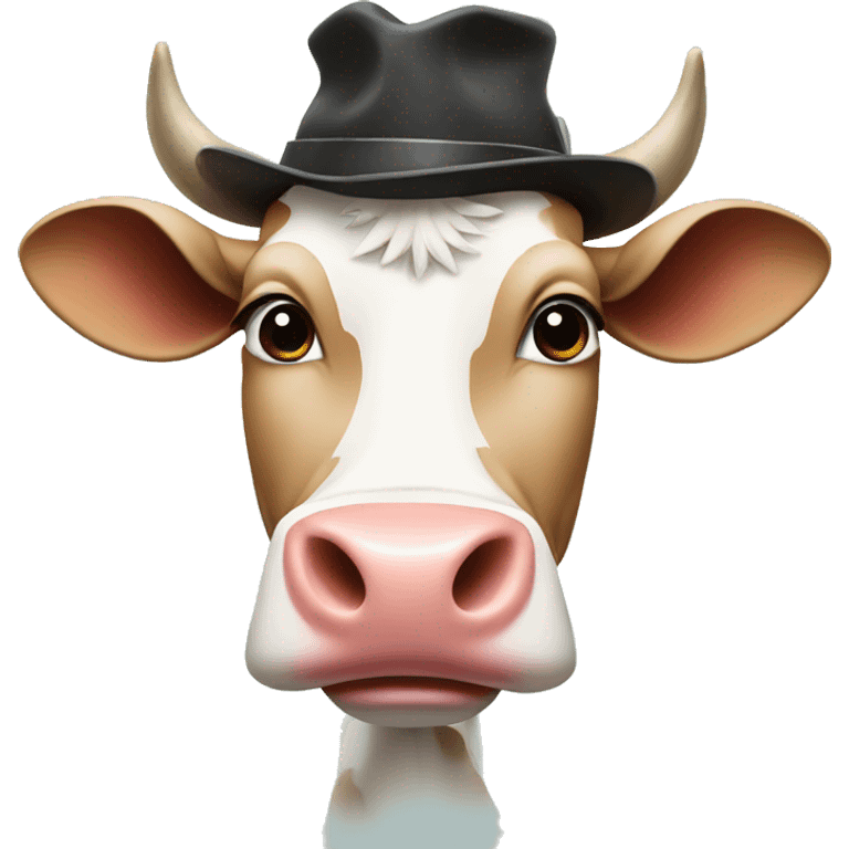 Cow with a hat emoji