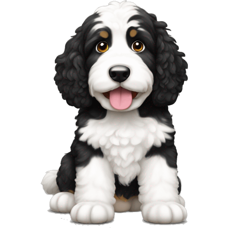 white and black bernedoodle emoji