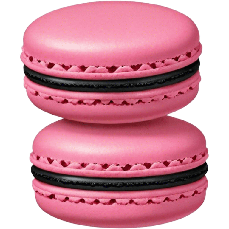 black and pink macaron emoji