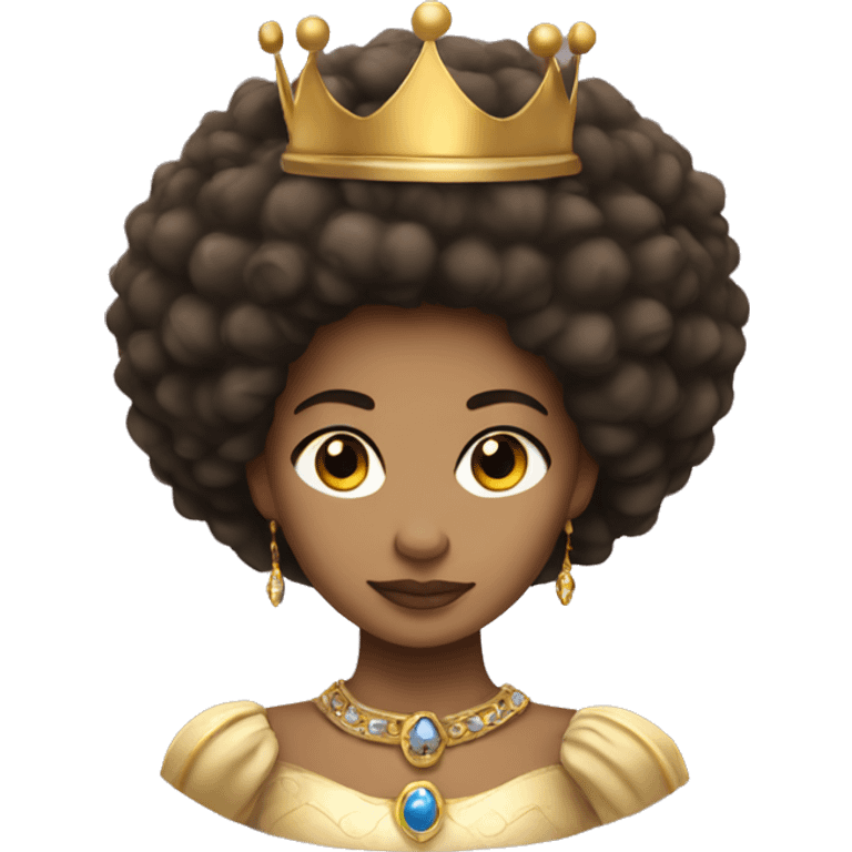 A light skinned princess with an Afro and a gold crown emoji