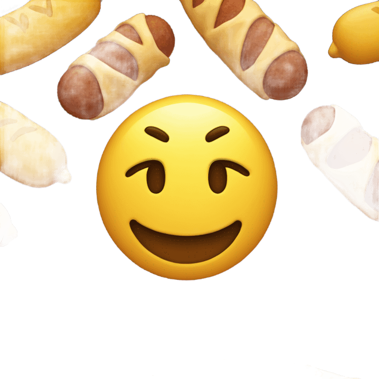 One yellow emoji with yellow sausage with 2 yellow meatballs at the end in mouth emoji emoji