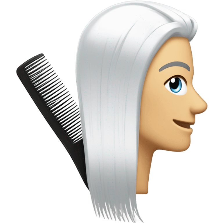 white hair comb emoji