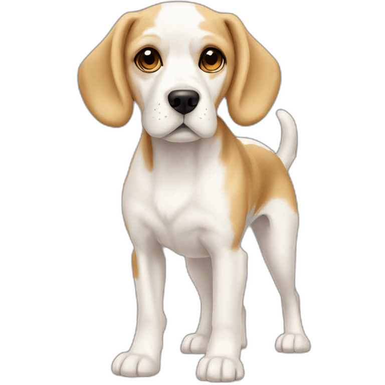 Dog cream-white Beagle full-height emoji