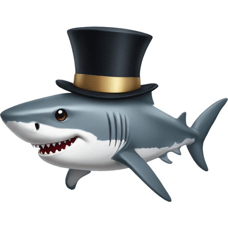 Shark with a top hat emoji