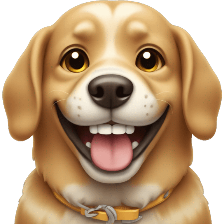 Dog smiling with braces emoji