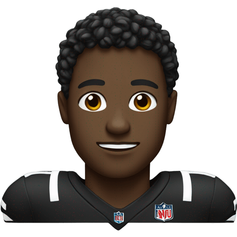 A black dude with a black football jersey  emoji