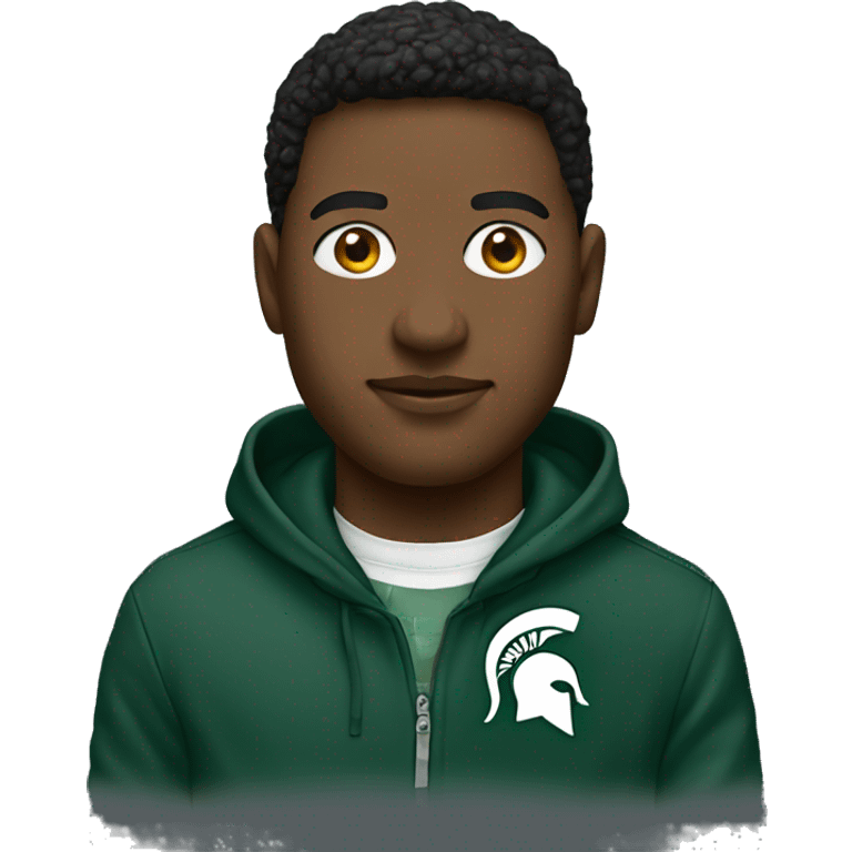 Person wearing Michigan state sweatshirt  emoji