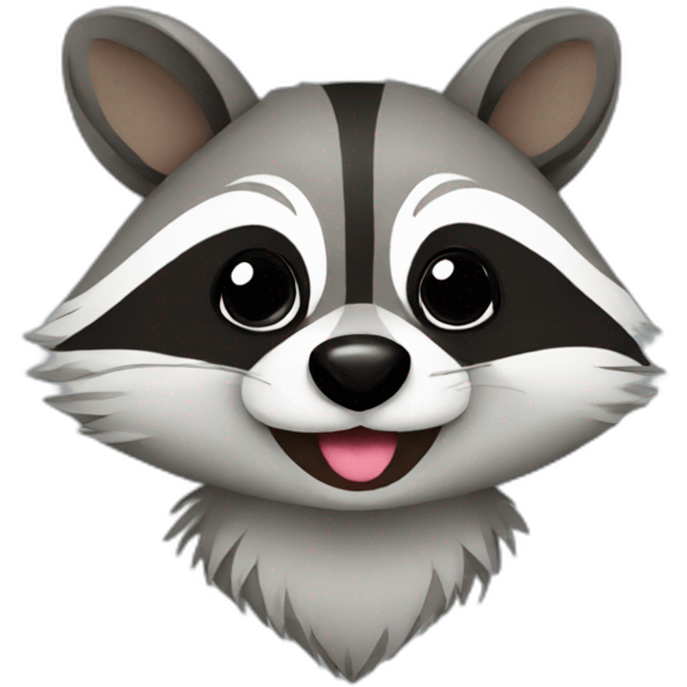 Raccoon with heart emoji