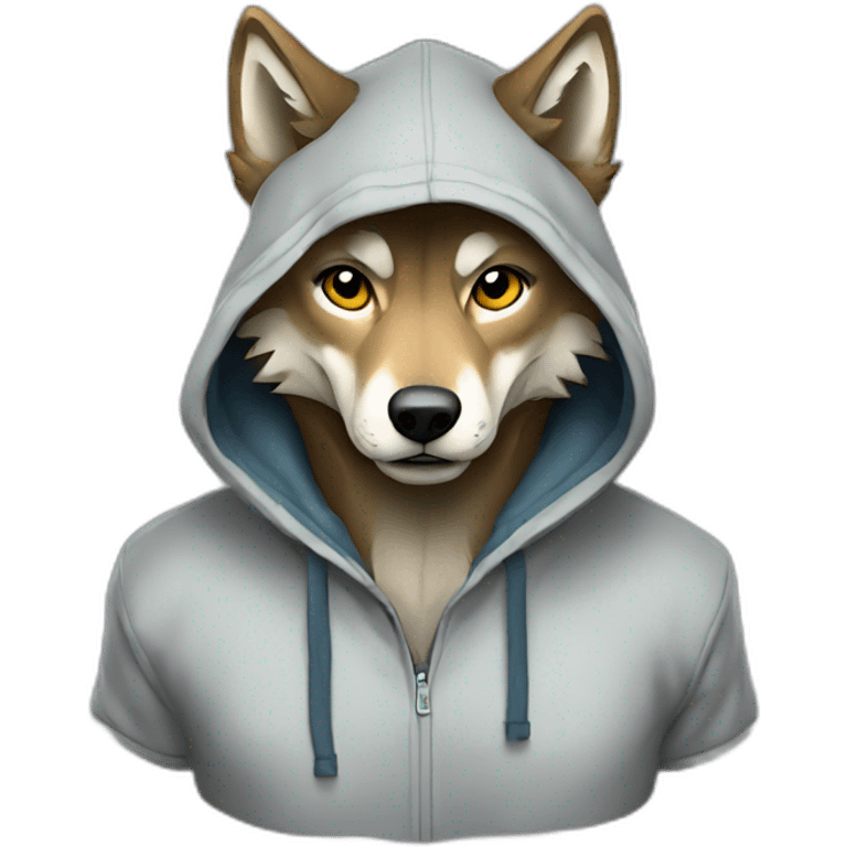 wolf in a hoodie emoji