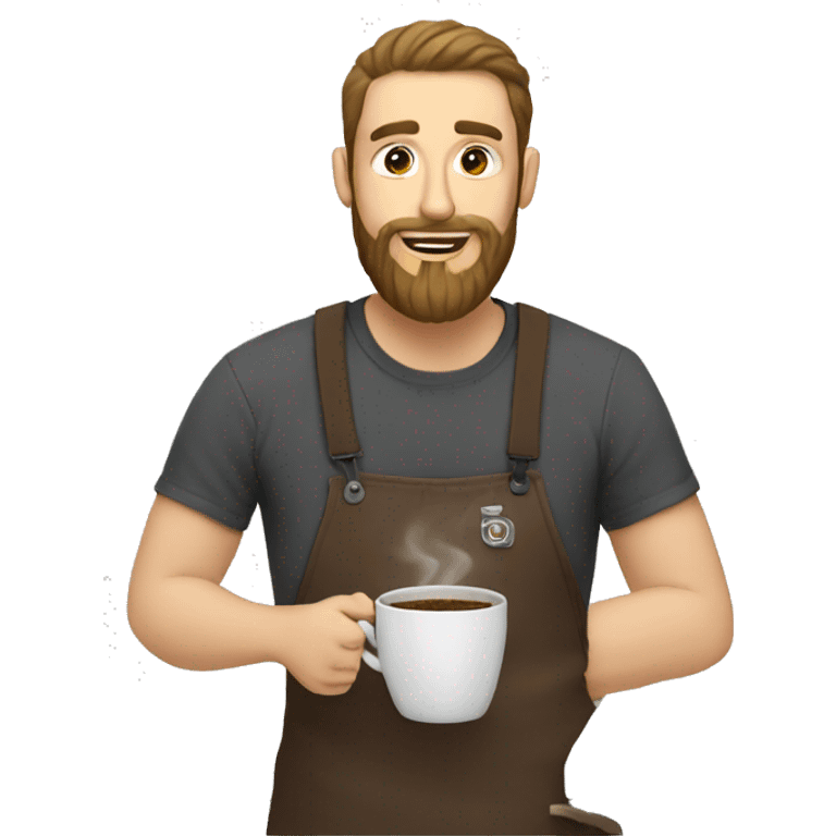 White Guy with beard making coffee emoji