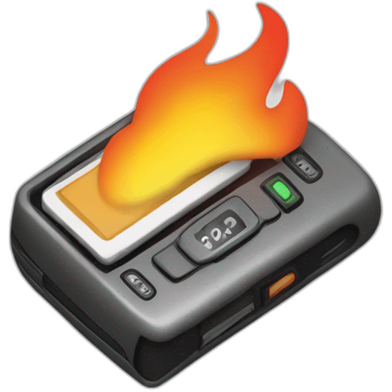 pager beeper on fire emoji