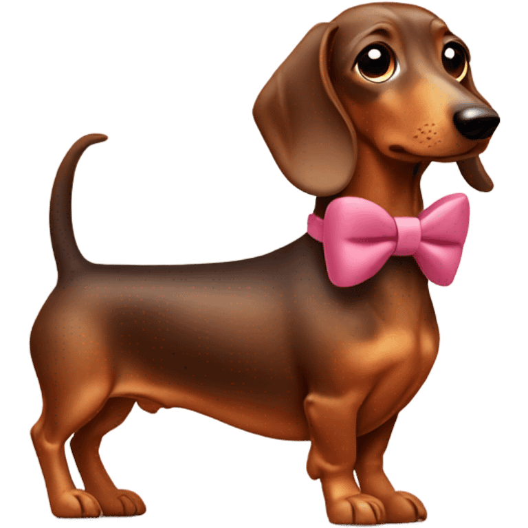 Sausage dog wearing a bow  emoji