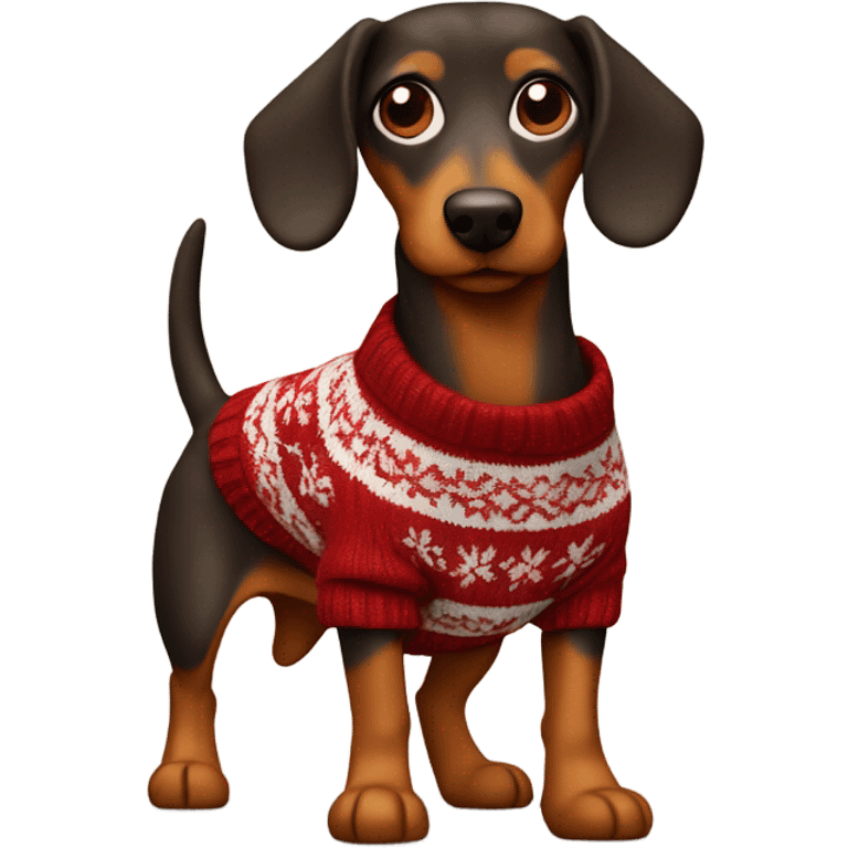 Teckel dog with a sweater  emoji