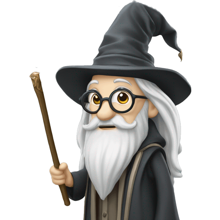 Professor Albus Dumbledore with wand emoji