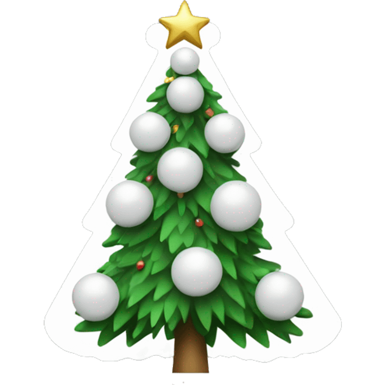 Christmas tree in white with good bells emoji