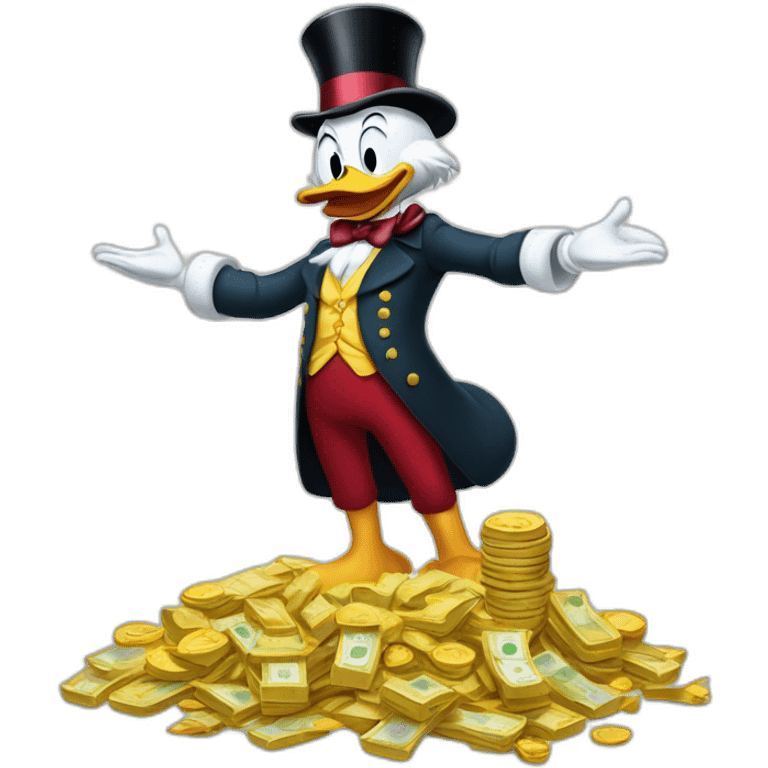 Scrooge McDuck counting money emoji