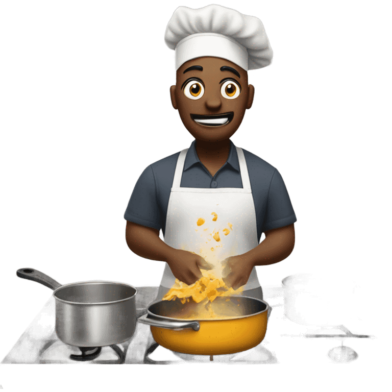 Mad man cooking dinner emoji