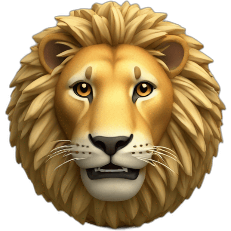 3d sphere with lion skin pattern texture emoji