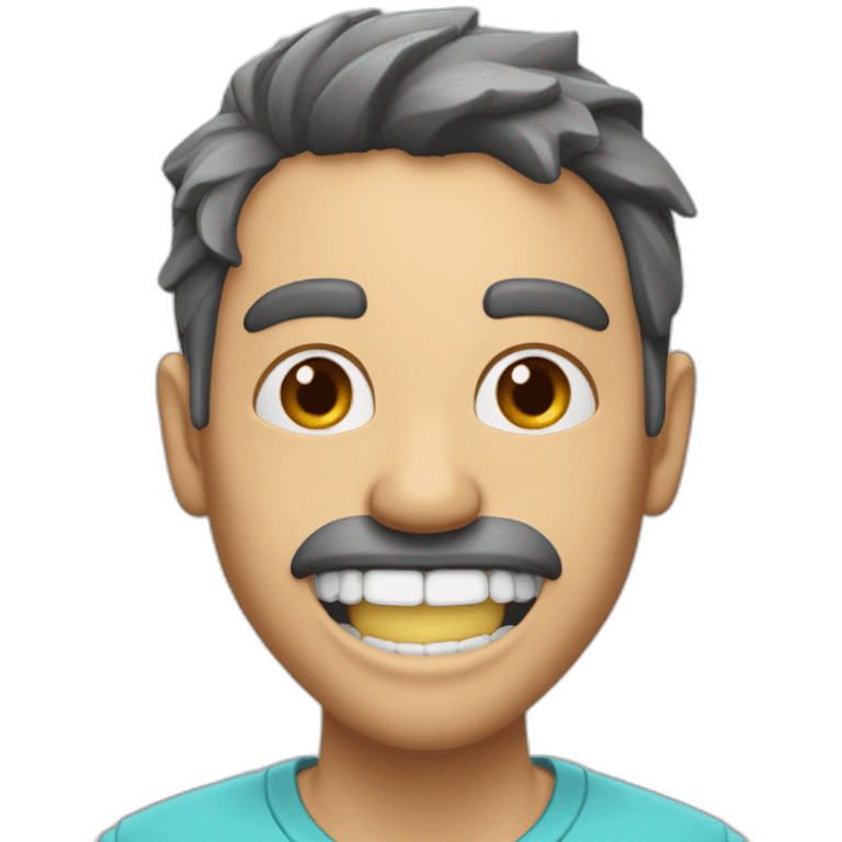 una persona con una mandibula muy definida haciendo mewing emoji