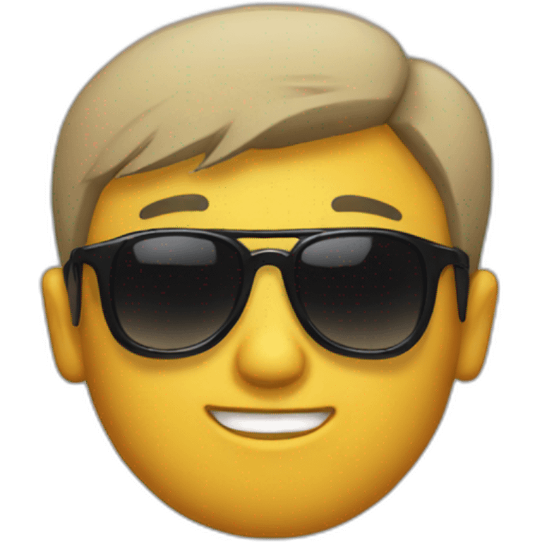 A rock with very short hair and sunglasses emoji