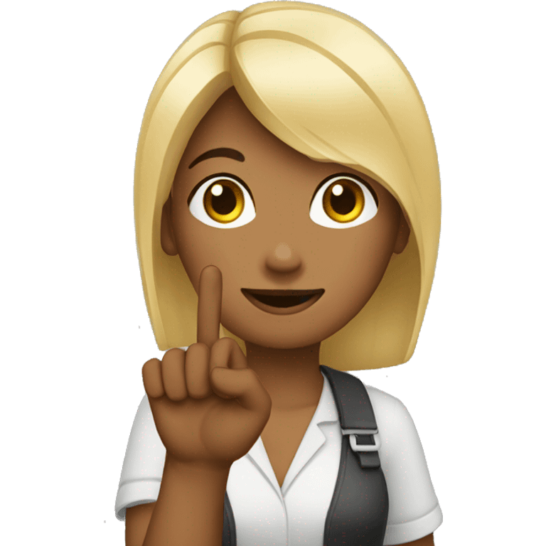 A Girl trader showing 3 fingers emoji