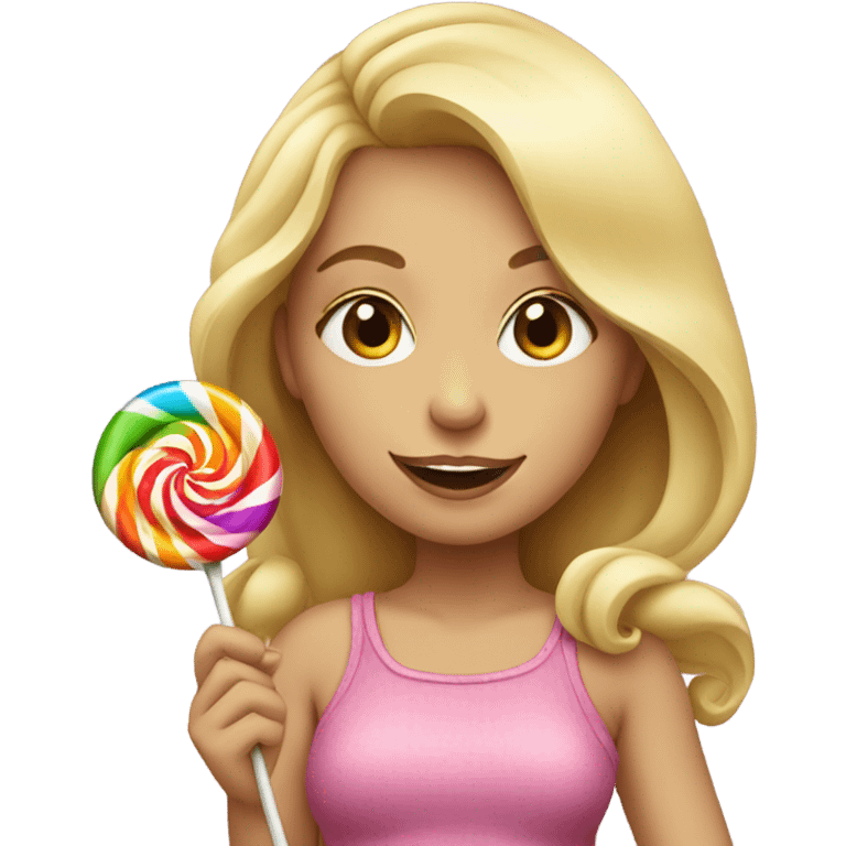 Blonde girl eating a lolly emoji