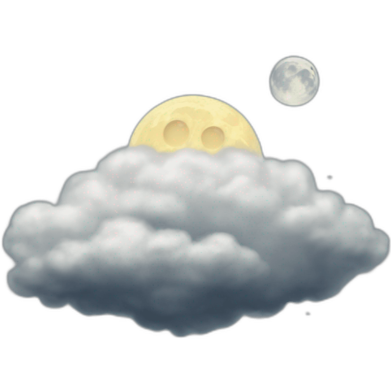 Moon on top of cloud emoji