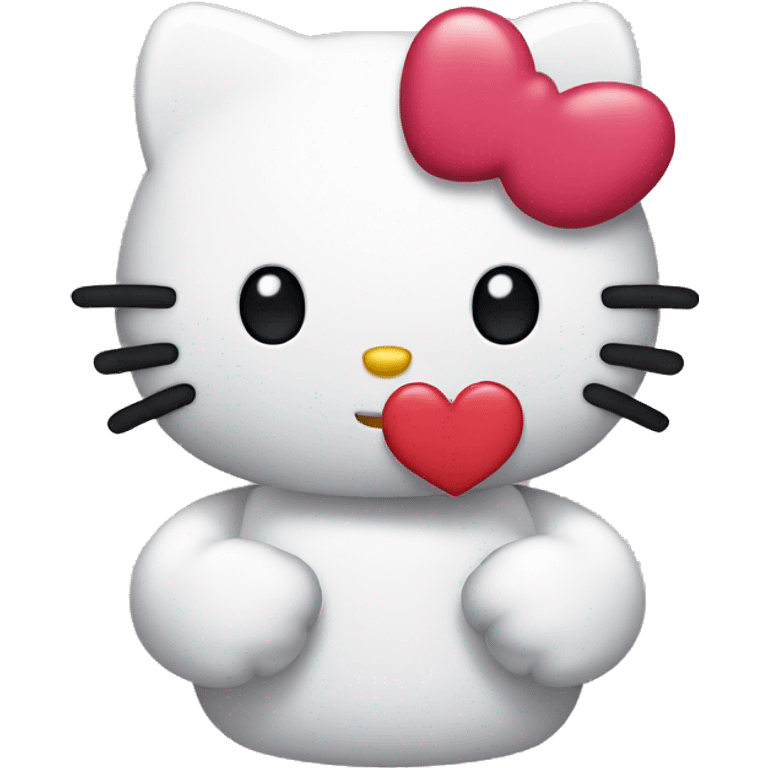 hello kitty with heart emoji