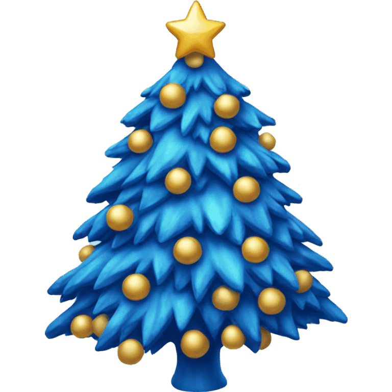 Blue Christmas tree  emoji