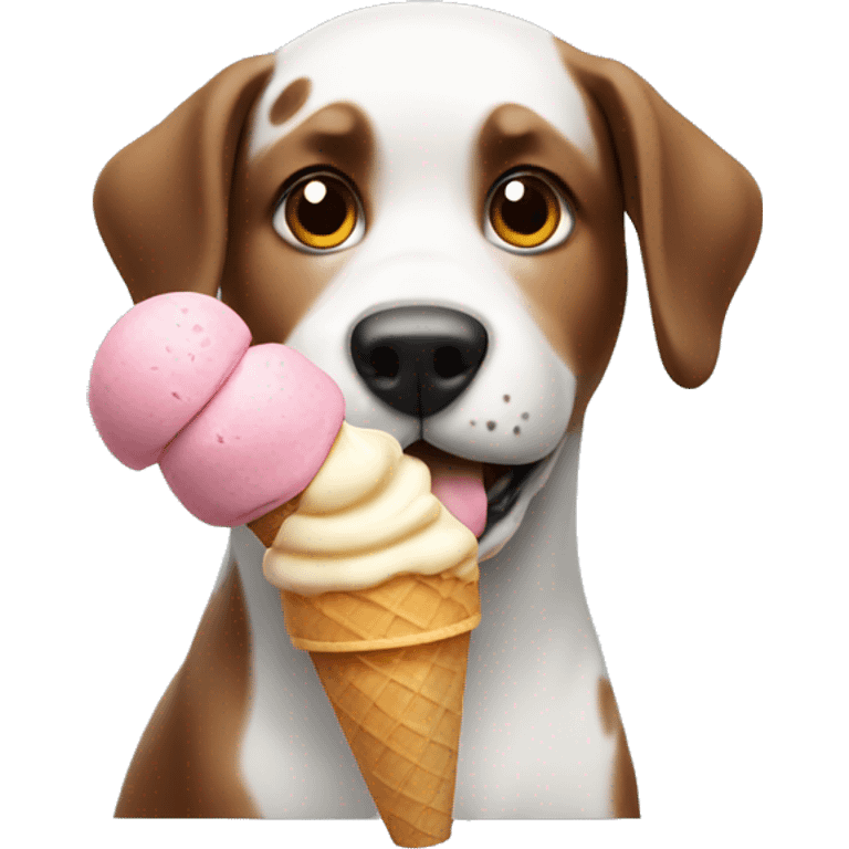 Dog with ice cream  emoji