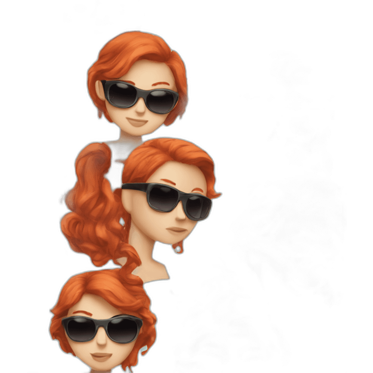 red haired girl sidecut sunglasses emoji