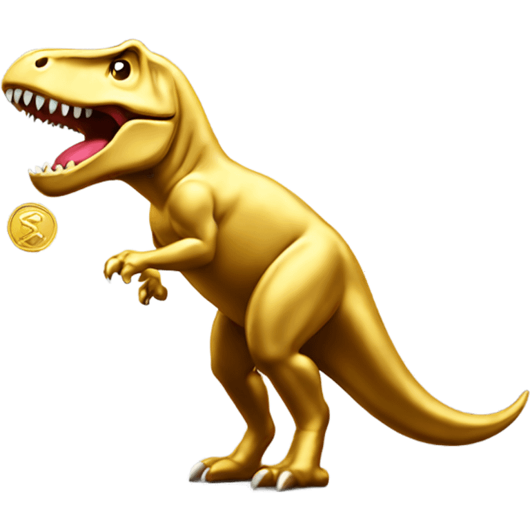 gold coin with trex  emoji