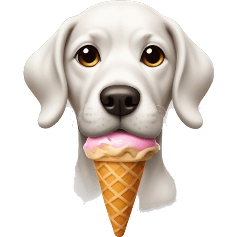 Dog with an ice cream emoji