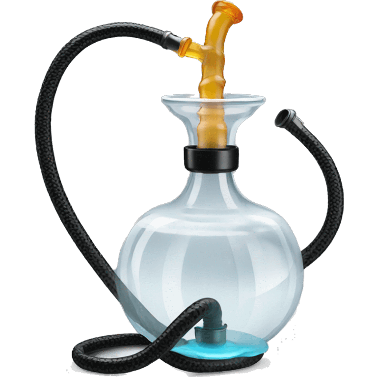 clear glass hookah with black hose emoji