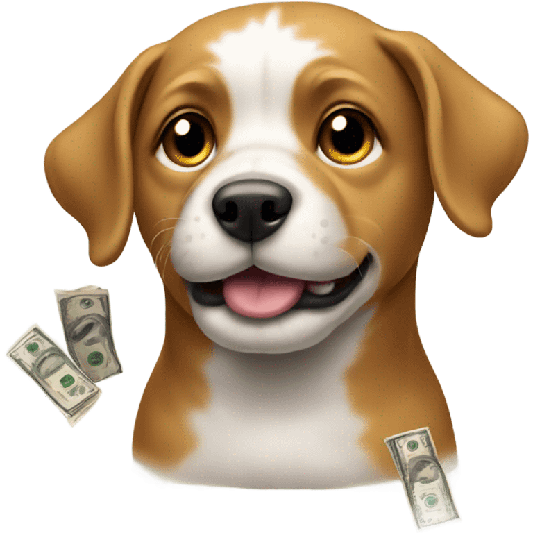 Dog with money emoji