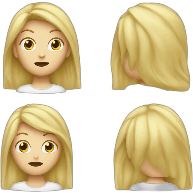 a blond women playing pinpon and angry emoji