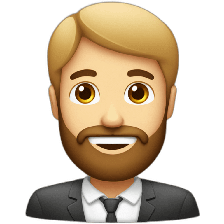 homem com barba segurando um copo café emoji