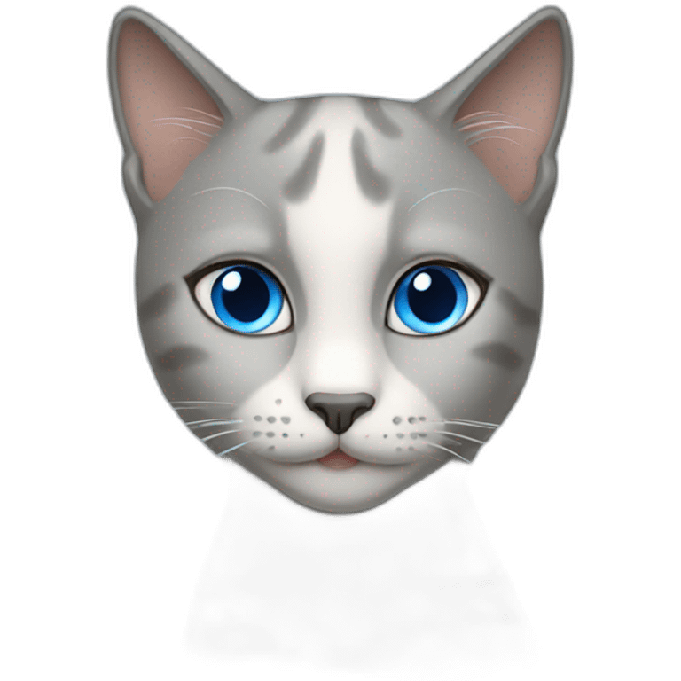 gray female cat blue eyes emoji